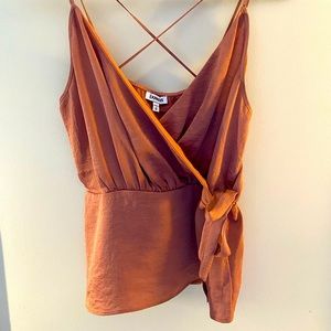 Express, M, wrap tank top with cross cross back